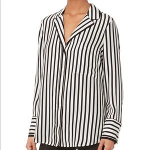 Frame black and white silk blouse